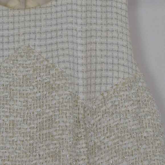 Theyskens' Theory Dystie Feckle Mini Dress 4 Ivory Boucle Tweed Fit And Flare - Picture 5 of 15